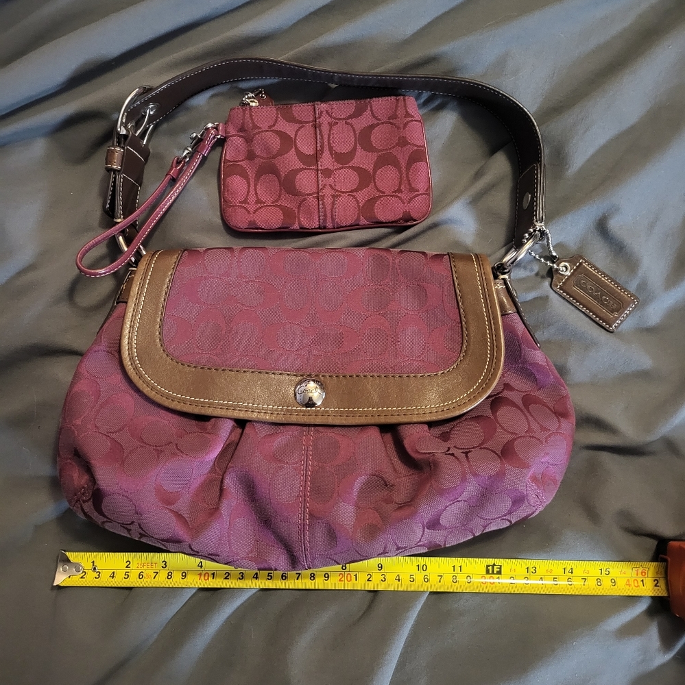 Maroon Coach Purse with Wristlet